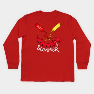 HOT DOG SUMMER Kids Long Sleeve T-Shirt